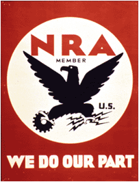 Poster, NRA Member, U.S. We Do Our Part, 1934Designed by Charles T. Colner (American, b. 1898);Published by the National Recovery Administration, Washington, D.C., Wolfsonian Collection