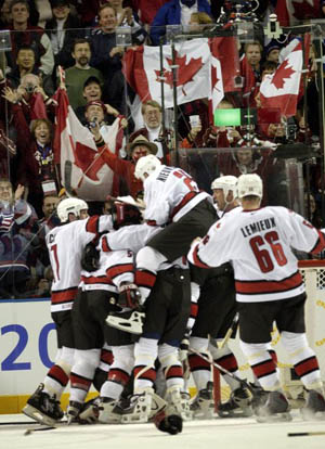 Team Canada wins the 2002 Winter Olympics