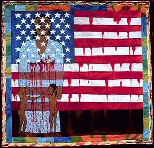 Faith Ringgold, The Flag is Bleeding #2, 1997; ACA Galleries, New York.